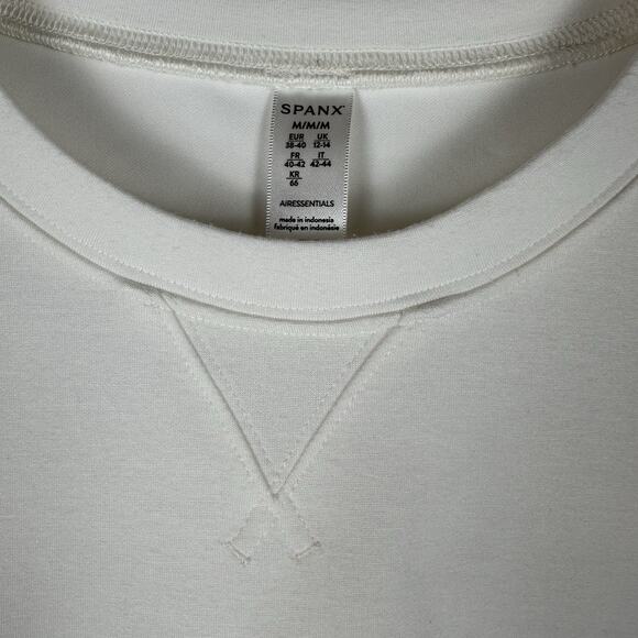 SPANX AirEssentials Crew Neck Sweatshirt in Powder Sz Med Cream Color - Picture 5 of 16